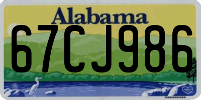 AL license plate 67CJ986