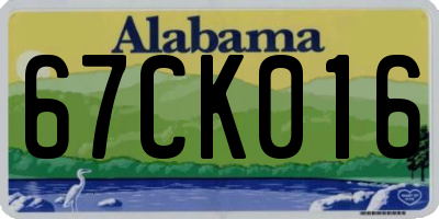 AL license plate 67CK016