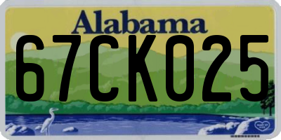 AL license plate 67CK025