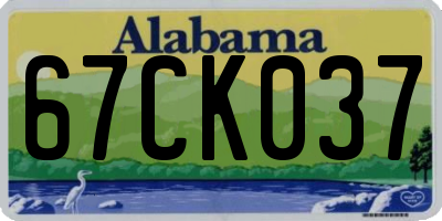 AL license plate 67CK037