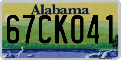 AL license plate 67CK041