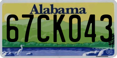 AL license plate 67CK043