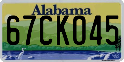 AL license plate 67CK045