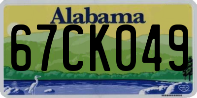 AL license plate 67CK049