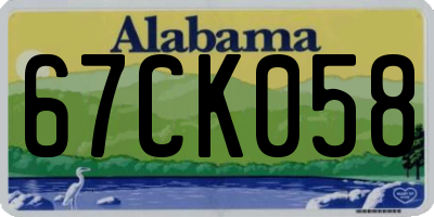 AL license plate 67CK058