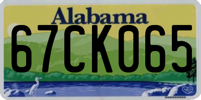 AL license plate 67CK065