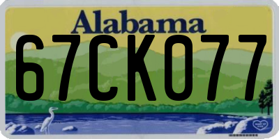 AL license plate 67CK077