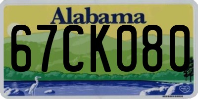 AL license plate 67CK080