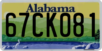 AL license plate 67CK081