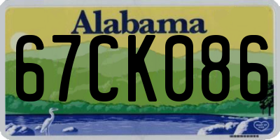 AL license plate 67CK086