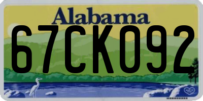AL license plate 67CK092