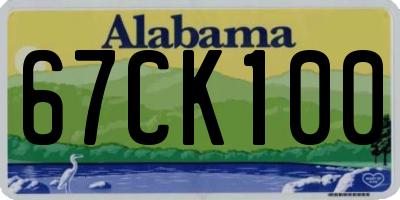 AL license plate 67CK100