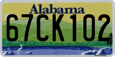 AL license plate 67CK102