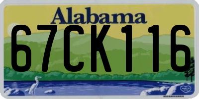 AL license plate 67CK116