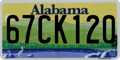 AL license plate 67CK120