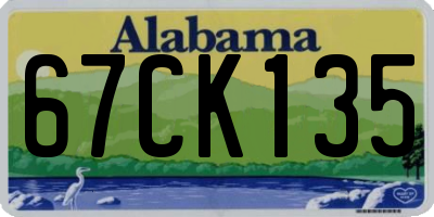 AL license plate 67CK135
