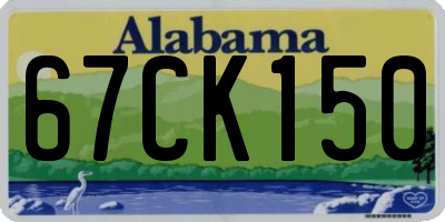 AL license plate 67CK150