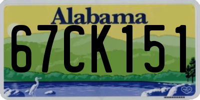 AL license plate 67CK151
