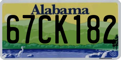 AL license plate 67CK182