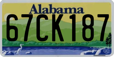 AL license plate 67CK187