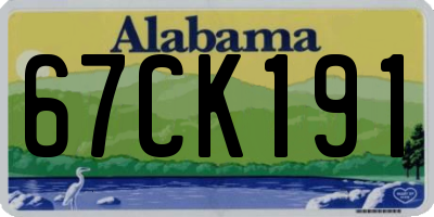 AL license plate 67CK191