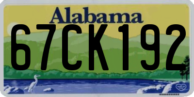 AL license plate 67CK192