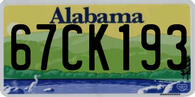 AL license plate 67CK193