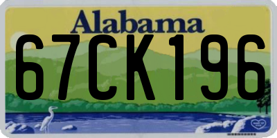 AL license plate 67CK196