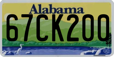 AL license plate 67CK200