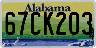 AL license plate 67CK203