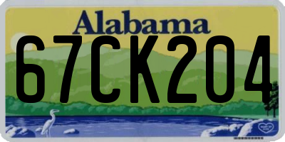 AL license plate 67CK204