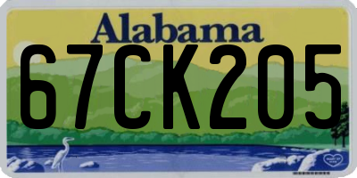 AL license plate 67CK205