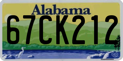 AL license plate 67CK212