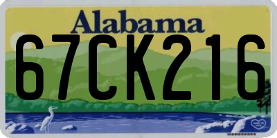 AL license plate 67CK216