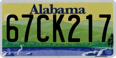 AL license plate 67CK217