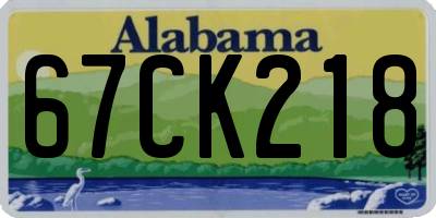 AL license plate 67CK218