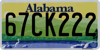 AL license plate 67CK222