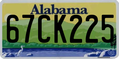 AL license plate 67CK225