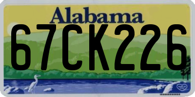 AL license plate 67CK226