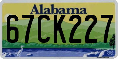 AL license plate 67CK227