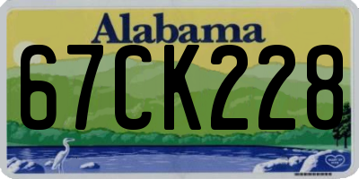 AL license plate 67CK228