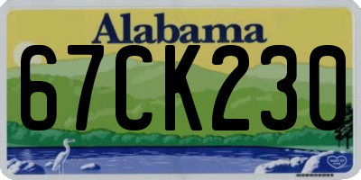 AL license plate 67CK230