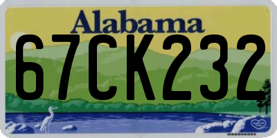 AL license plate 67CK232