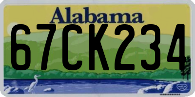 AL license plate 67CK234