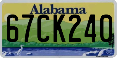 AL license plate 67CK240