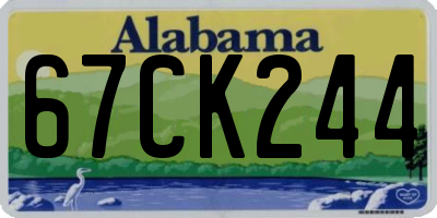 AL license plate 67CK244
