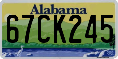AL license plate 67CK245
