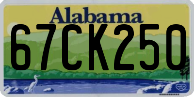 AL license plate 67CK250