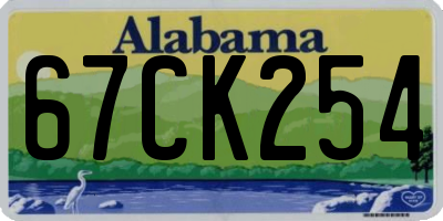 AL license plate 67CK254