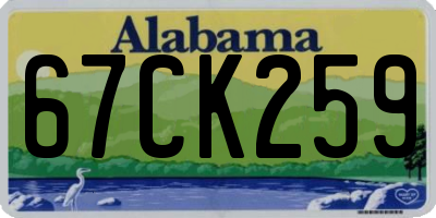 AL license plate 67CK259